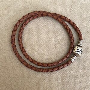 Pandora Brown Braided Leather Bracelet